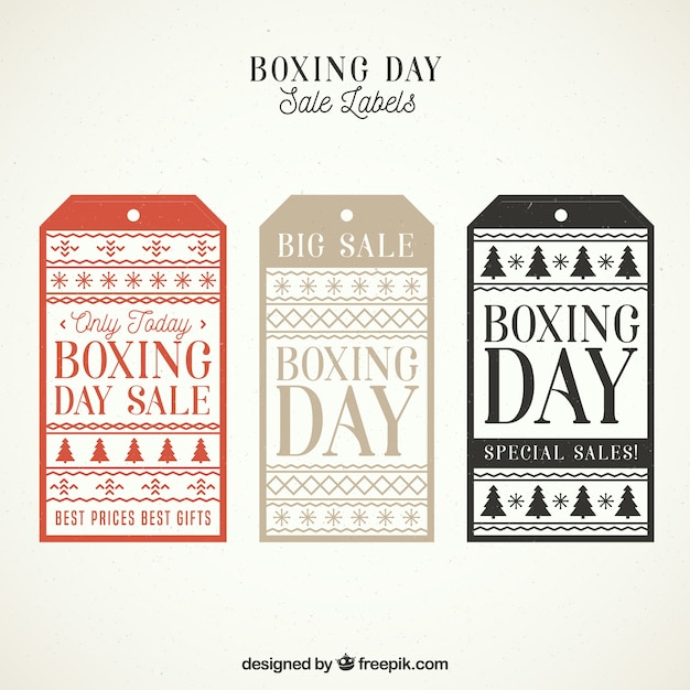 Rectangular vintage boxing day sale badge