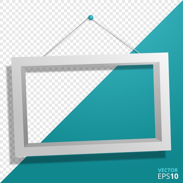 Free vector rectangular wall picture ot photo frame mockup