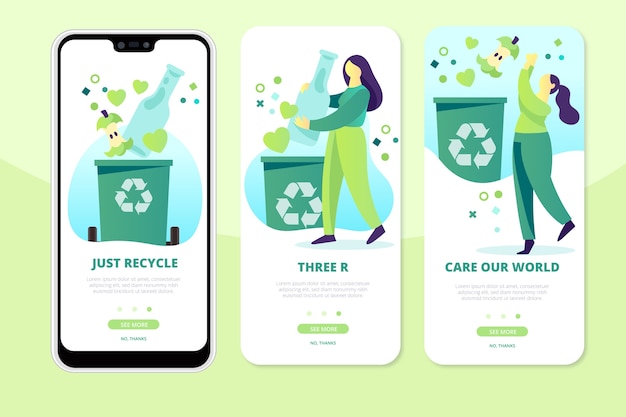 Recycle app screens on phone