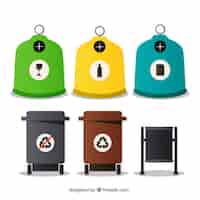 Free vector recycle bins