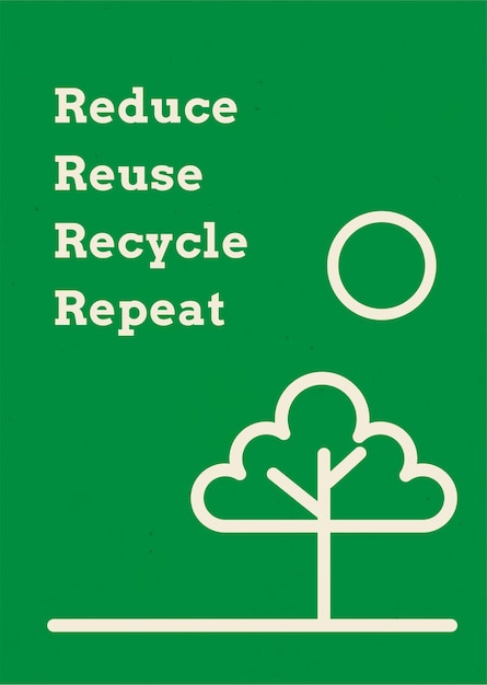 Free vector recycle poster template vector in earth tone