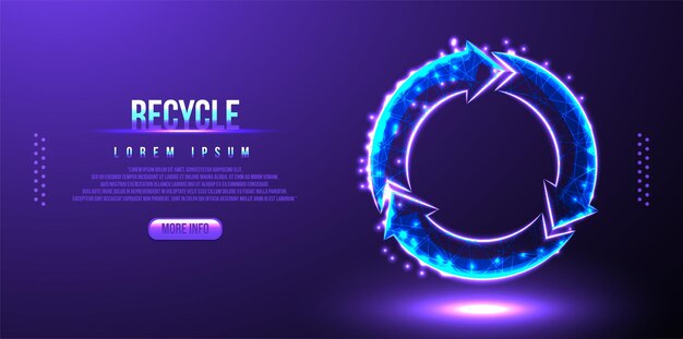 Recycle repeat low poly wireframe mesh