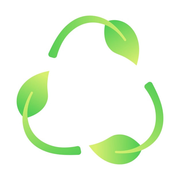 Бесплатное векторное изображение Знак переработки листьев 2