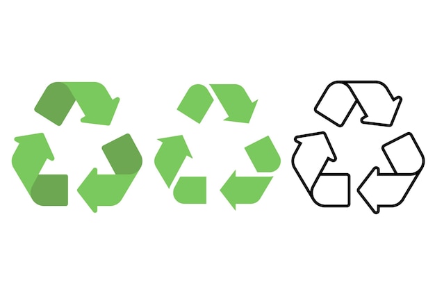 Recycle Sign Outline Flat Glyph