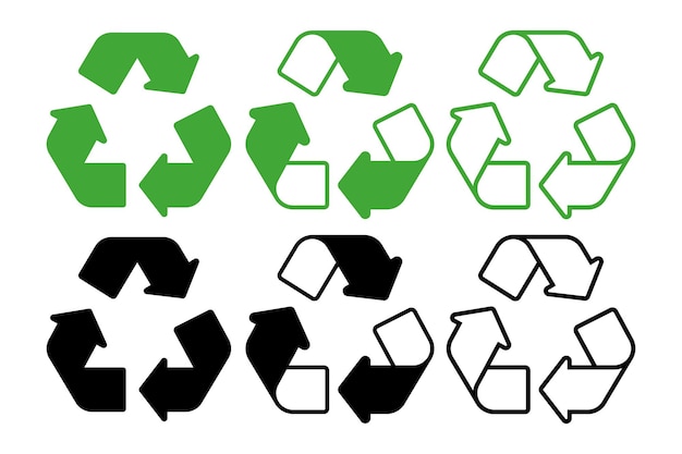 無料ベクター リサイクルサイン 2 つのスタイル