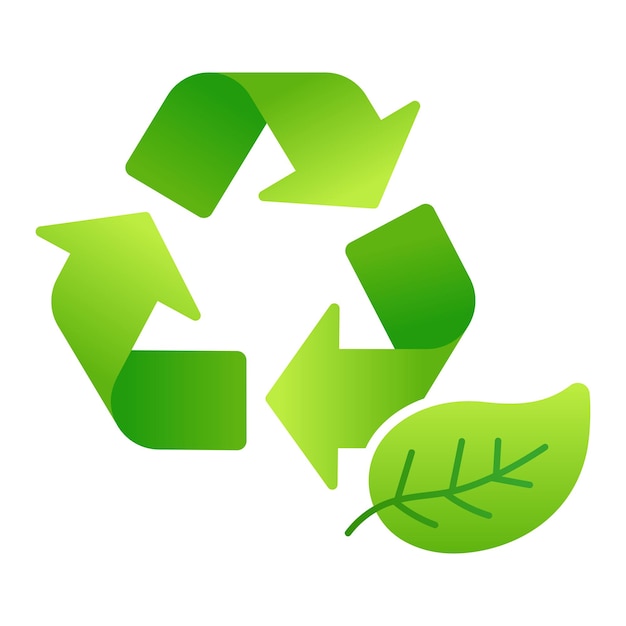 Free vector recycle sign with leaf gradient