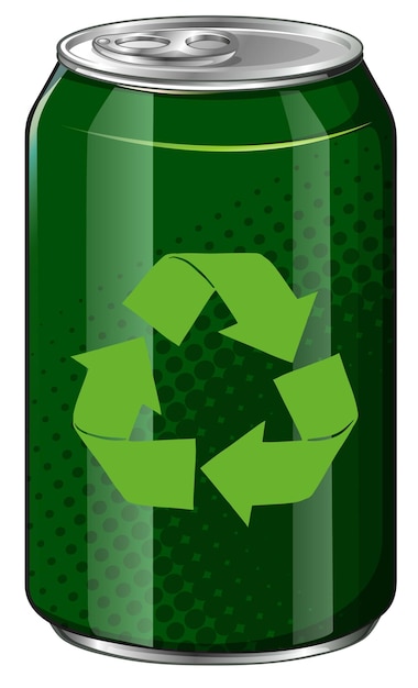 Free vector recycle symbol on green can