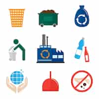 Free vector recycling icons collection