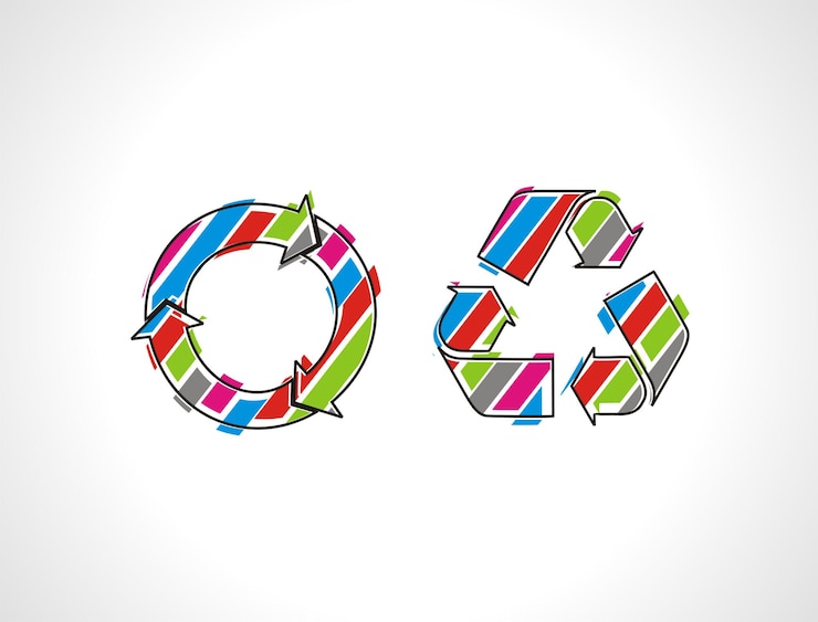 Free Vector recycling symbol vector design