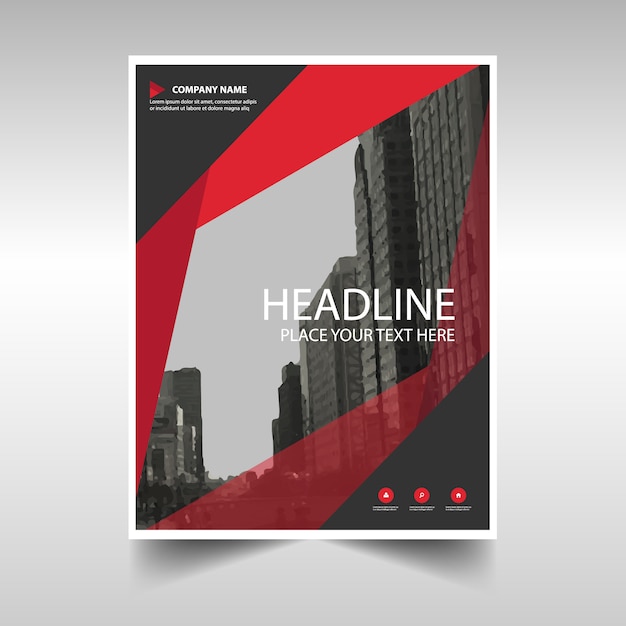 Red abstract annual report template