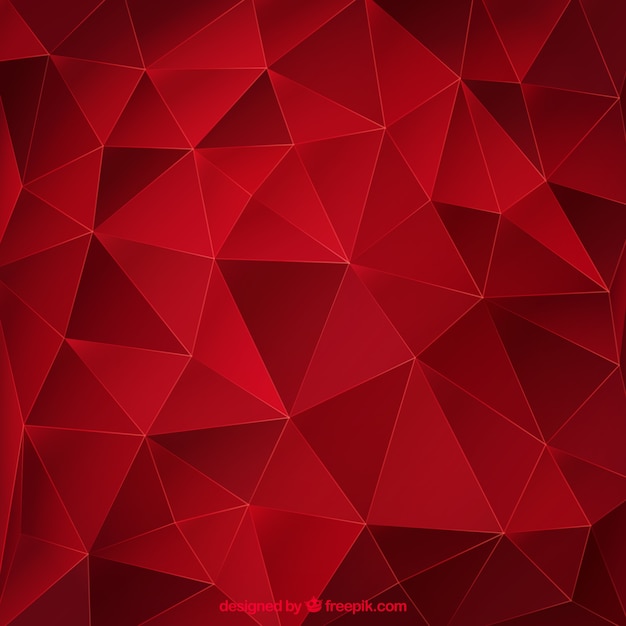 Red abstract background with triangles