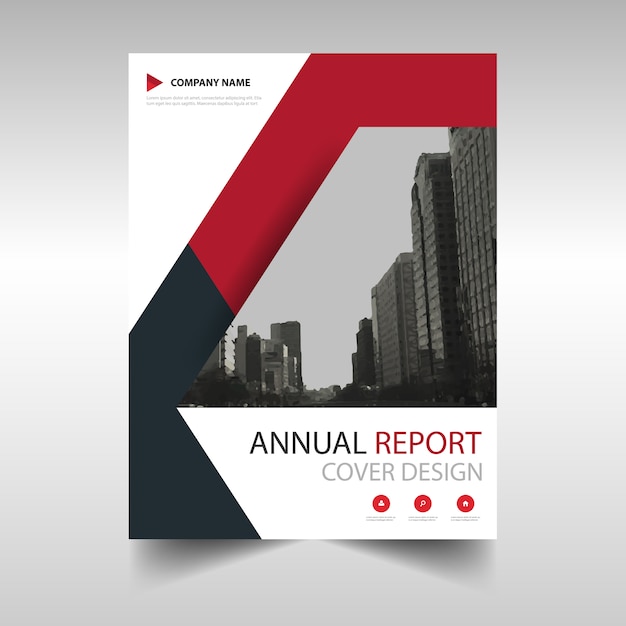 Red abstract modern annual report template