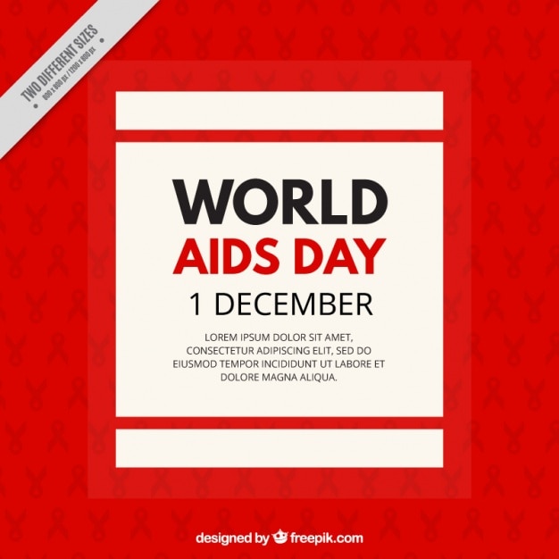 세계 에이즈의 날의 빨간색과 간단한 배경