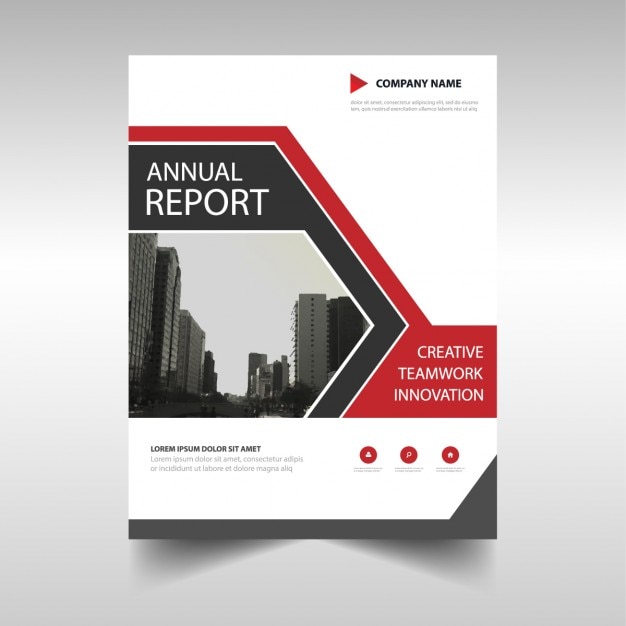 Free vector red annual brochure