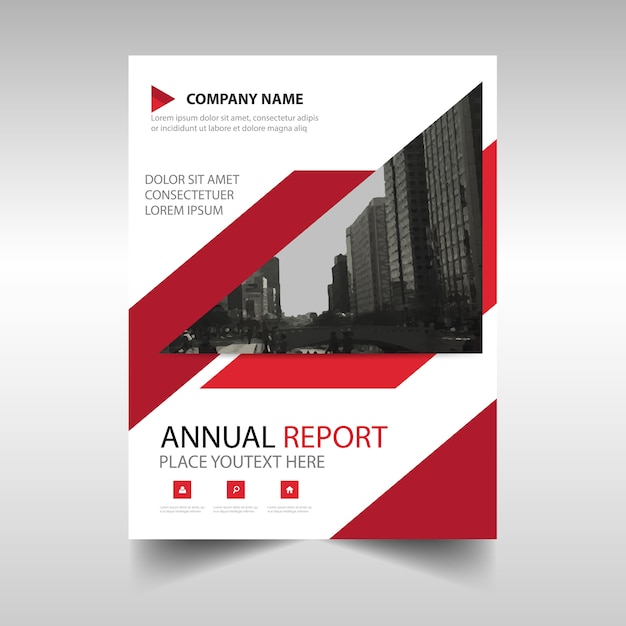 Free vector red annual report book cover template