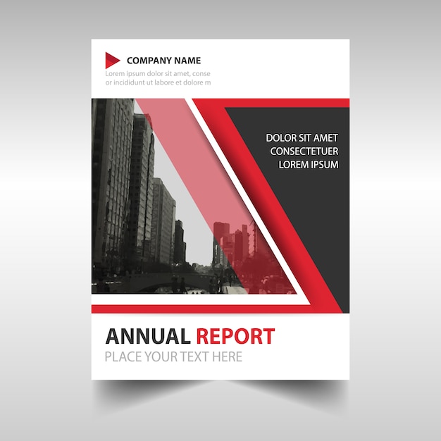 Free vector red annual report cover template