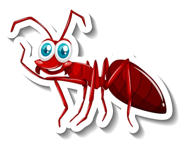 Red ant animal cartoon sticker