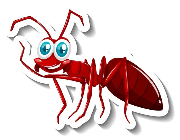 Red ant animal cartoon sticker