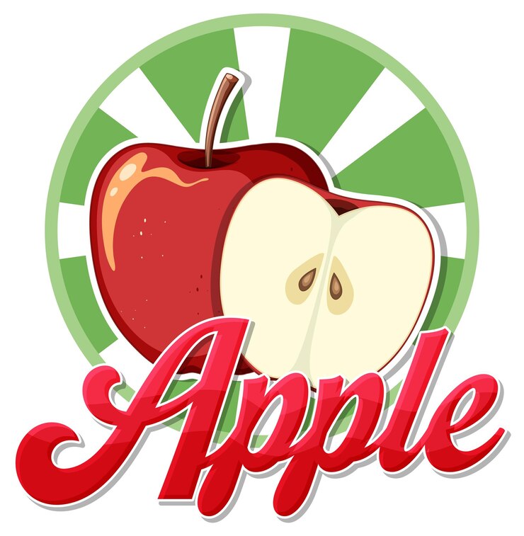 Free Vector red apple fruit icon cartoon
