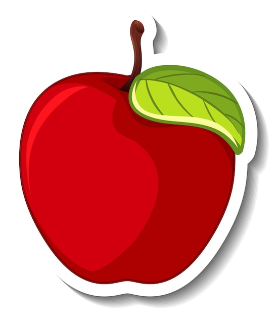 Красное яблоко на белом фоне