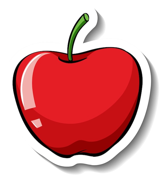 Vettore gratuito mela rossa isolata su sfondo bianco