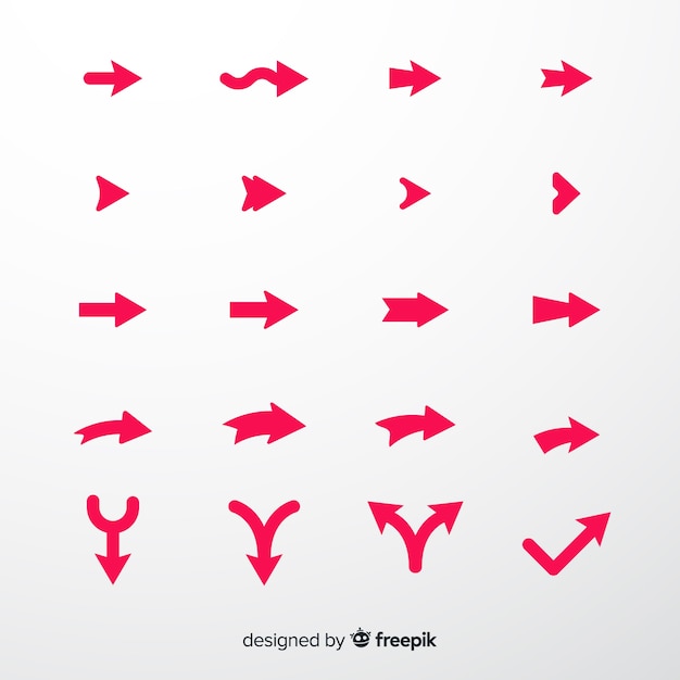 Free vector red arrow collection