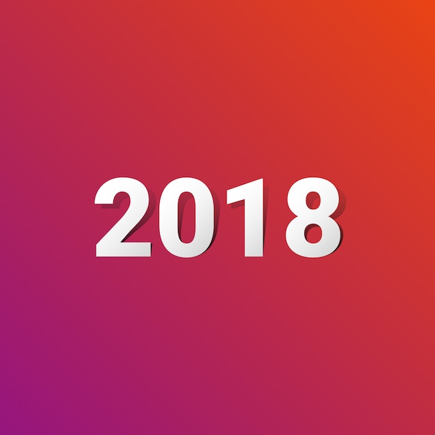 red background of 2018 in white color 