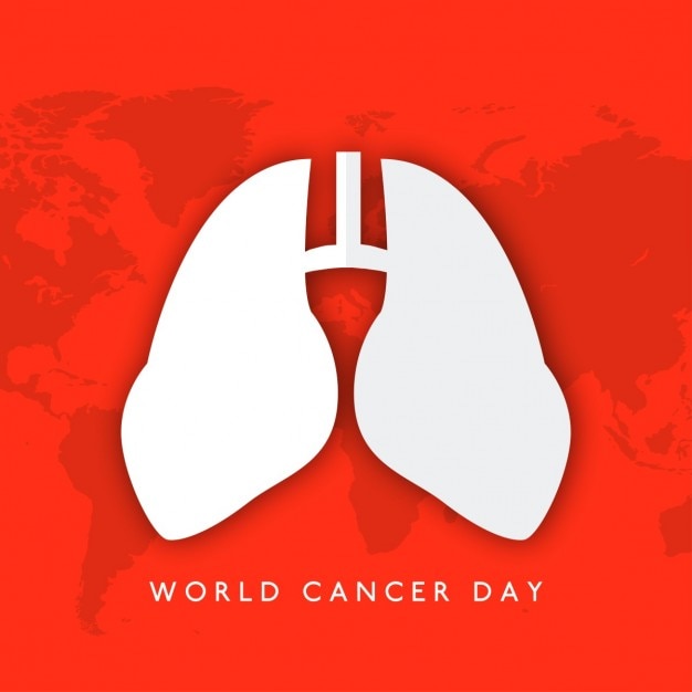 Бесплатное векторное изображение Всемирный день борьбы против рака красном фоне