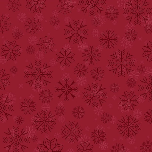 Free vector red background of snowflakes