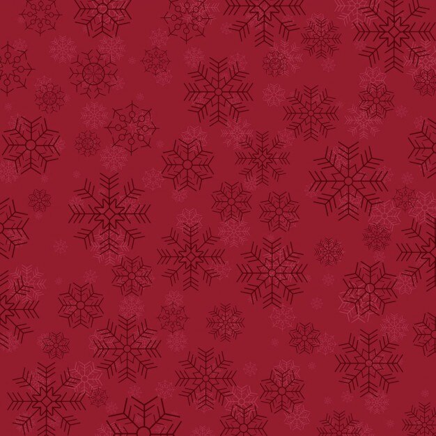 Free Vector red background of snowflakes