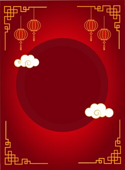 Красный фон в стиле китайский новый год дизайн шаблона