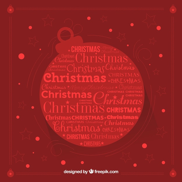 Red background with christmas ball