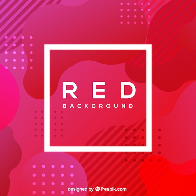 Free vector red background with different shapes