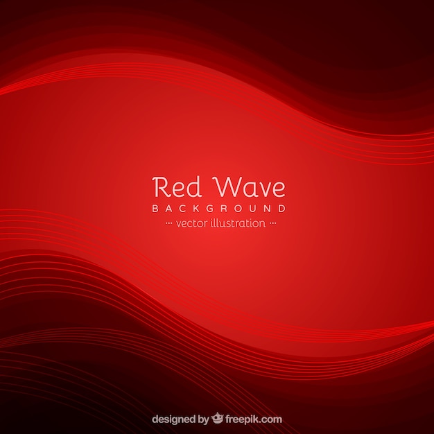 Free vector red background with elegant waves