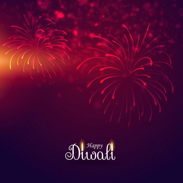 Red background with fireworks for diwali