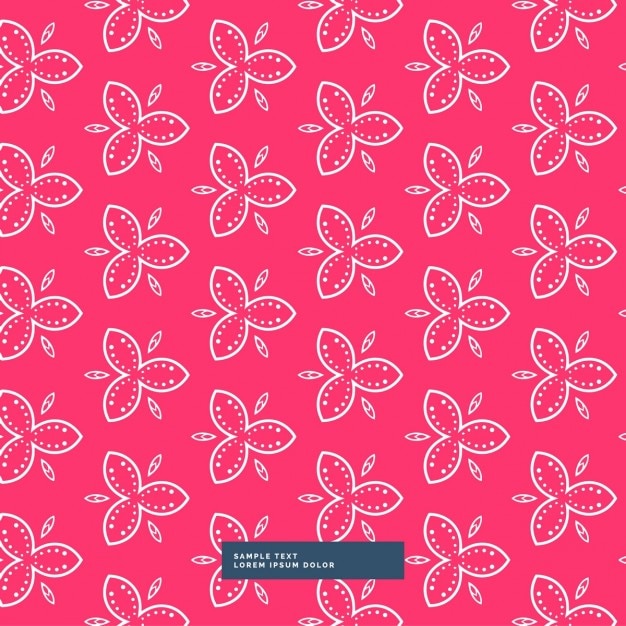 Free vector red background with a floral pattern