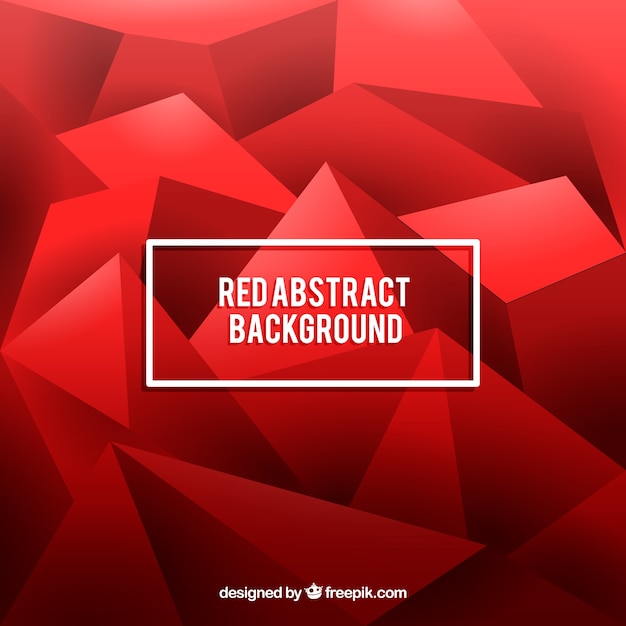 Free vector red background with geometric shapes in abstract style