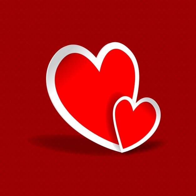 Free vector red background with hearts