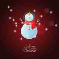 Бесплатное векторное изображение Симпатичные счастливым снеговика желают счастливого рождества