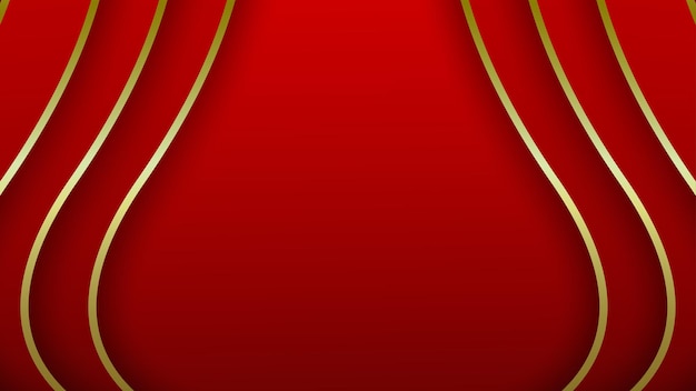 Red background with luxury golden lines