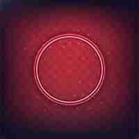 Free vector red background with a neon circle