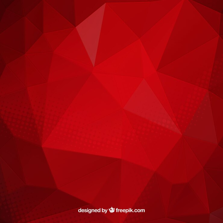 Free Vector red background with polygonal forms