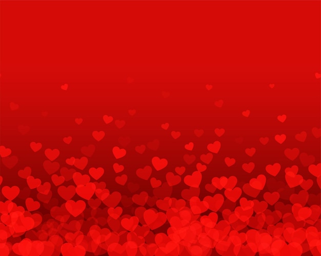 Red background with small floating hearts