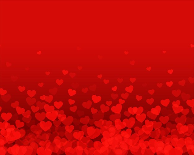 Red background with small floating hearts