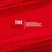 Free vector red background with tire tracks print marks