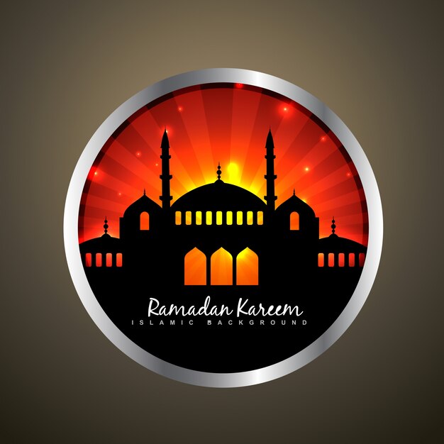 Red badge for ramadan kareem