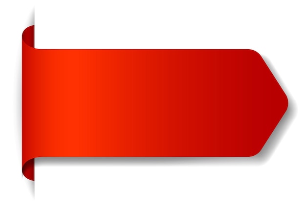 Free vector red banner design on white background