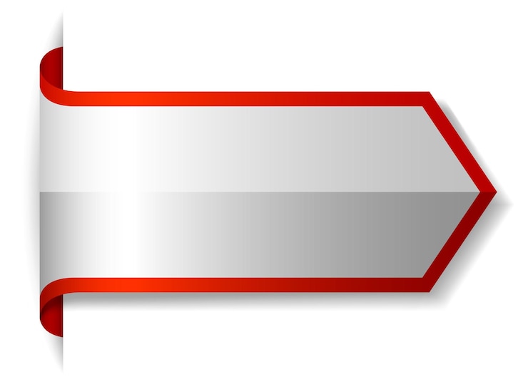 Free Vector red banner design on white background