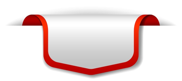 Free Vector red banner design on white background