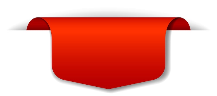 Free Vector red banner design on white background